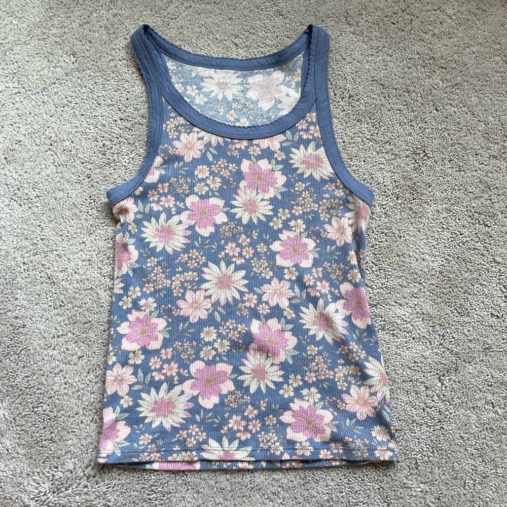 american eagle flower tank top